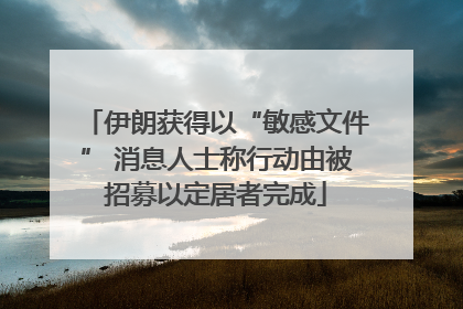伊朗获得以“敏感文件” 消息人士称行动由被招募以定居者完成