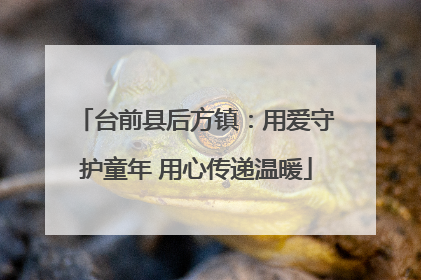 台前县后方镇：用爱守护童年 用心传递温暖