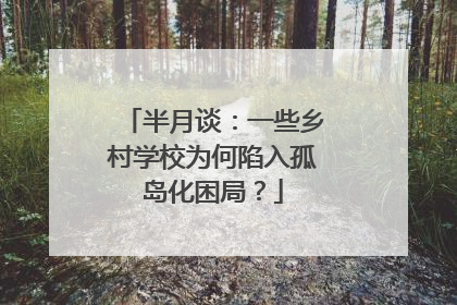 半月谈：一些乡村学校为何陷入孤岛化困局？