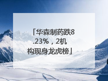华森制药跌8.23%，2机构现身龙虎榜