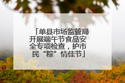 单县市场监管局开展端午节食品安全专项检查，护市民“粽”情佳节
