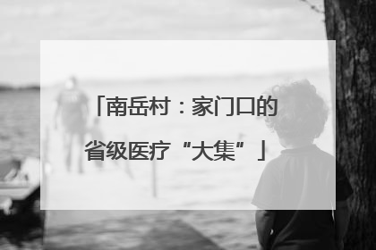 南岳村：家门口的省级医疗“大集”