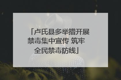 卢氏县多举措开展禁毒集中宣传 筑牢全民禁毒防线