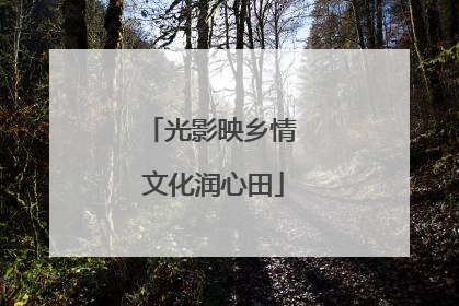 光影映乡情 文化润心田