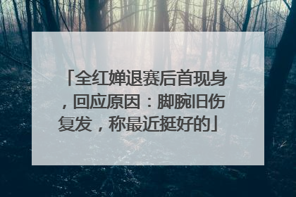 全红婵退赛后首现身，回应原因：脚腕旧伤复发，称最近挺好的