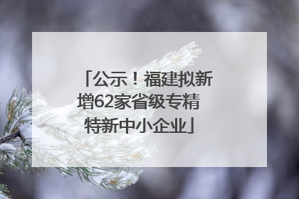 公示！福建拟新增62家省级专精特新中小企业