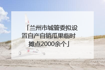 兰州市城管委拟设置自产自销瓜果临时摊点2000余个