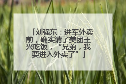刘强东：进军外卖前，确实请了美团王兴吃饭，“兄弟，我要进入外卖了”