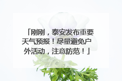 刚刚，泰安发布重要天气预报！尽量避免户外活动，注意防范！