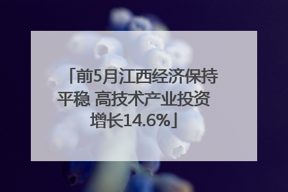 前5月江西经济保持平稳 高技术产业投资增长14.6%
