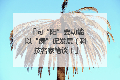 向“阳”要动能 以“绿”促发展（科技名家笔谈）