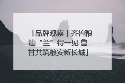品牌观察｜齐鲁粮油“兰”得一见 鲁甘共筑粮安新长城