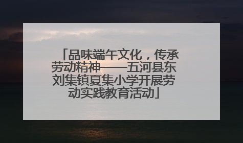 品味端午文化，传承劳动精神——五河县东刘集镇夏集小学开展劳动实践教育活动