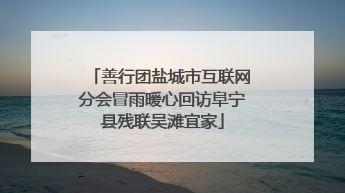 善行团盐城市互联网分会冒雨暖心回访阜宁县残联吴滩宜家