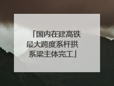 国内在建高铁最大跨度系杆拱系梁主体完工