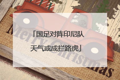 国足对阵印尼队 天气或成拦路虎