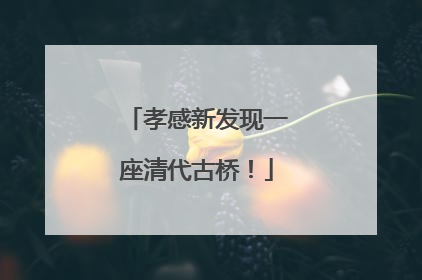 孝感新发现一座清代古桥！
