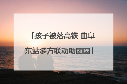 孩子被落高铁 曲阜东站多方联动助团圆