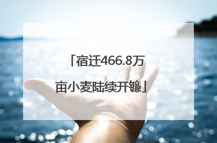 宿迁466.8万亩小麦陆续开镰