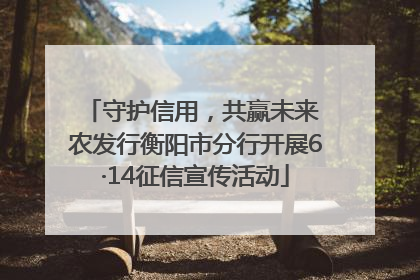 守护信用，共赢未来 农发行衡阳市分行开展6·14征信宣传活动