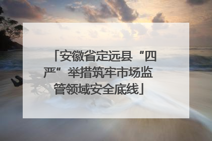 安徽省定远县“四严”举措筑牢市场监管领域安全底线
