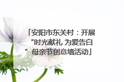安阳市东关村：开展“时光献礼 为爱告白”母亲节创意墙活动