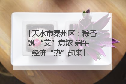 天水市秦州区：粽香飘 “艾”意浓 端午经济“热”起来