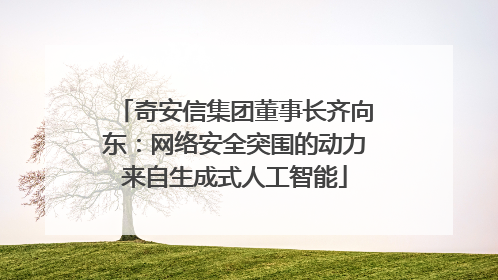 奇安信集团董事长齐向东：网络安全突围的动力来自生成式人工智能
