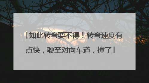 如此转弯要不得！转弯速度有点快，驶至对向车道，撞了