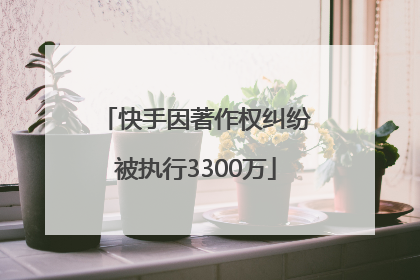 快手因著作权纠纷被执行3300万