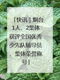快讯｜烟台1人、2集体获评全国优秀少先队辅导员、集体荣誉称号