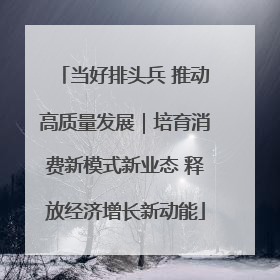 当好排头兵 推动高质量发展｜培育消费新模式新业态 释放经济增长新动能