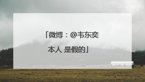 微博：@韦东奕本人 是假的