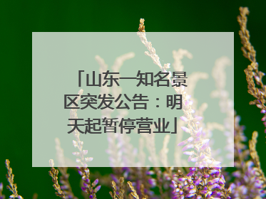 山东一知名景区突发公告：明天起暂停营业