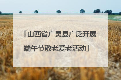 山西省广灵县广泛开展端午节敬老爱老活动