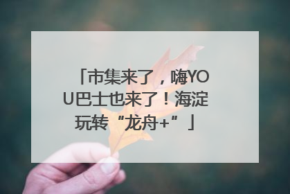 市集来了，嗨YOU巴士也来了！海淀玩转“龙舟+”