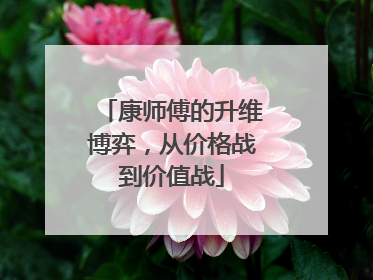 康师傅的升维博弈，从价格战到价值战