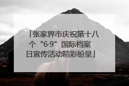 张家界市庆祝第十八个“6·9”国际档案日宣传活动精彩纷呈