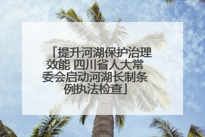 提升河湖保护治理效能 四川省人大常委会启动河湖长制条例执法检查