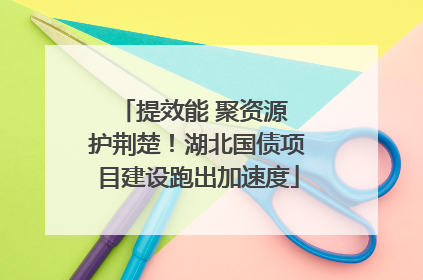 提效能 聚资源 护荆楚！湖北国债项目建设跑出加速度