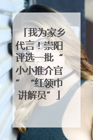 我为家乡代言！崇阳评选一批“小小推介官”“红领巾讲解员”
