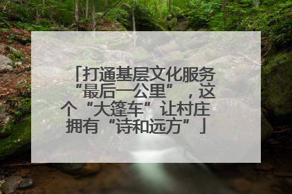 打通基层文化服务“最后一公里”，这个“大篷车”让村庄拥有“诗和远方”