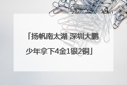 扬帆南太湖 深圳大鹏少年拿下4金1银2铜