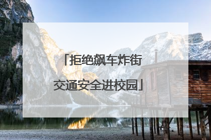 拒绝飙车炸街 交通安全进校园