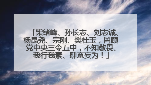 柴绪峰、孙长志、刘志诚、杨昆尧、宗刚、樊桂玉，罔顾党中央三令五申，不知敬畏、我行我素、肆意妄为！