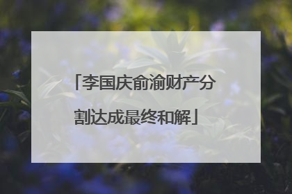 李国庆俞渝财产分割达成最终和解