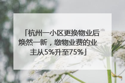 杭州一小区更换物业后焕然一新，缴物业费的业主从5%升至75%