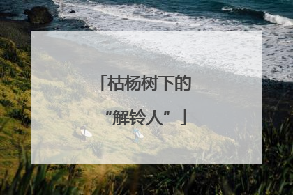 枯杨树下的“解铃人”