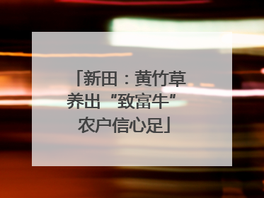 新田：黄竹草养出“致富牛” 农户信心足