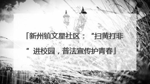 新州镇文星社区：“扫黄打非”进校园，普法宣传护青春